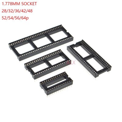 28/32/36/42/48/52/54/56/64 Pin Ic Socket 1.778mm Pitch Dip Chip Test Holder Adaptor 28p/32p/36p/42p/48p/52p/54p/56p/64p