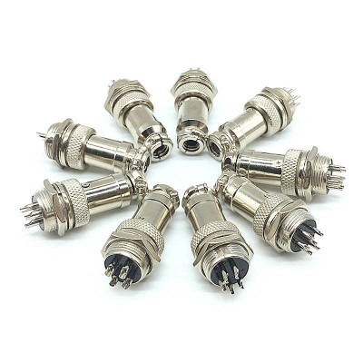 Gx16 Aviation Cable Plug Connector Male Plug & Female Socket Wire Panel Metal Connector 16mm 2 3 4 5 6 7 8 9 10pin